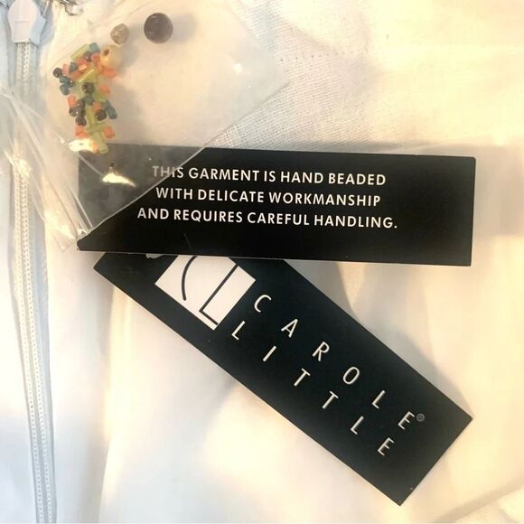 Vintage‎ Carole Little Embroidered Linen A-Line Flared Skirt S8 NWT - Picture 12 of 13